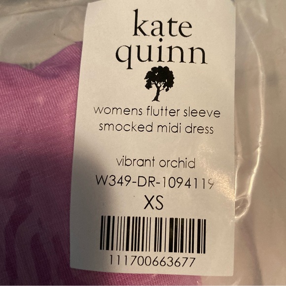 Kate Quinn Bamboo Women’s Flutter Sleeve Smocked Midi Dress in Vibrant Orchid - Picture 5 of 7